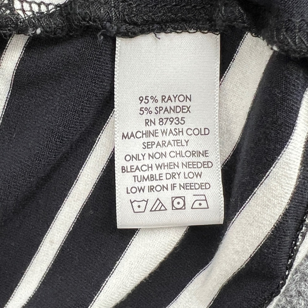 LOGO Lori Goldstein Striped‎ Tunic Women M Black White Casual Comfort Asymmetric - Picture 5 of 8